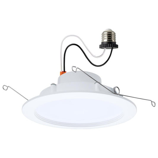 Satco S11897 13WLED/DLR/6/FS/WR/RND/WH 9/11/13 Watt LED Downlight Retrofit 27K/30K/35K/40K/50K 6 Inch Regressed Wafer Round Matte White Finish