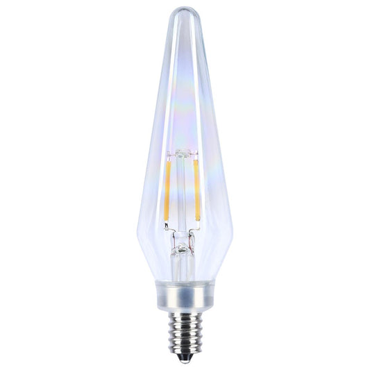 Satco S12142 2 Watt Prismatic HX11 LED 2700K CCT Candelabra Base 120 Volt Aurora Finish 2-Card