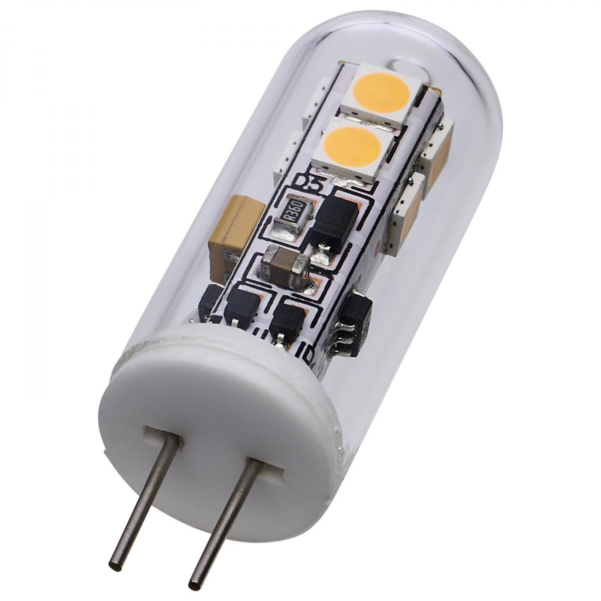 Satco S12310 2 Watt T4 LED Clear Finish Bi Pin G4 Base 3000K 12 Volt