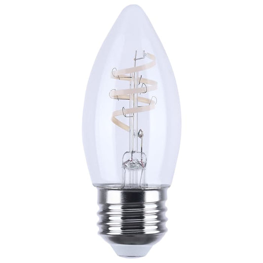 Satco S12554 4B11/CL/LED-GF/COIL/927/E26 4 Watt B11 LED Reminiscent Flex Gray Coil Filament E26 2700K 120 Volt