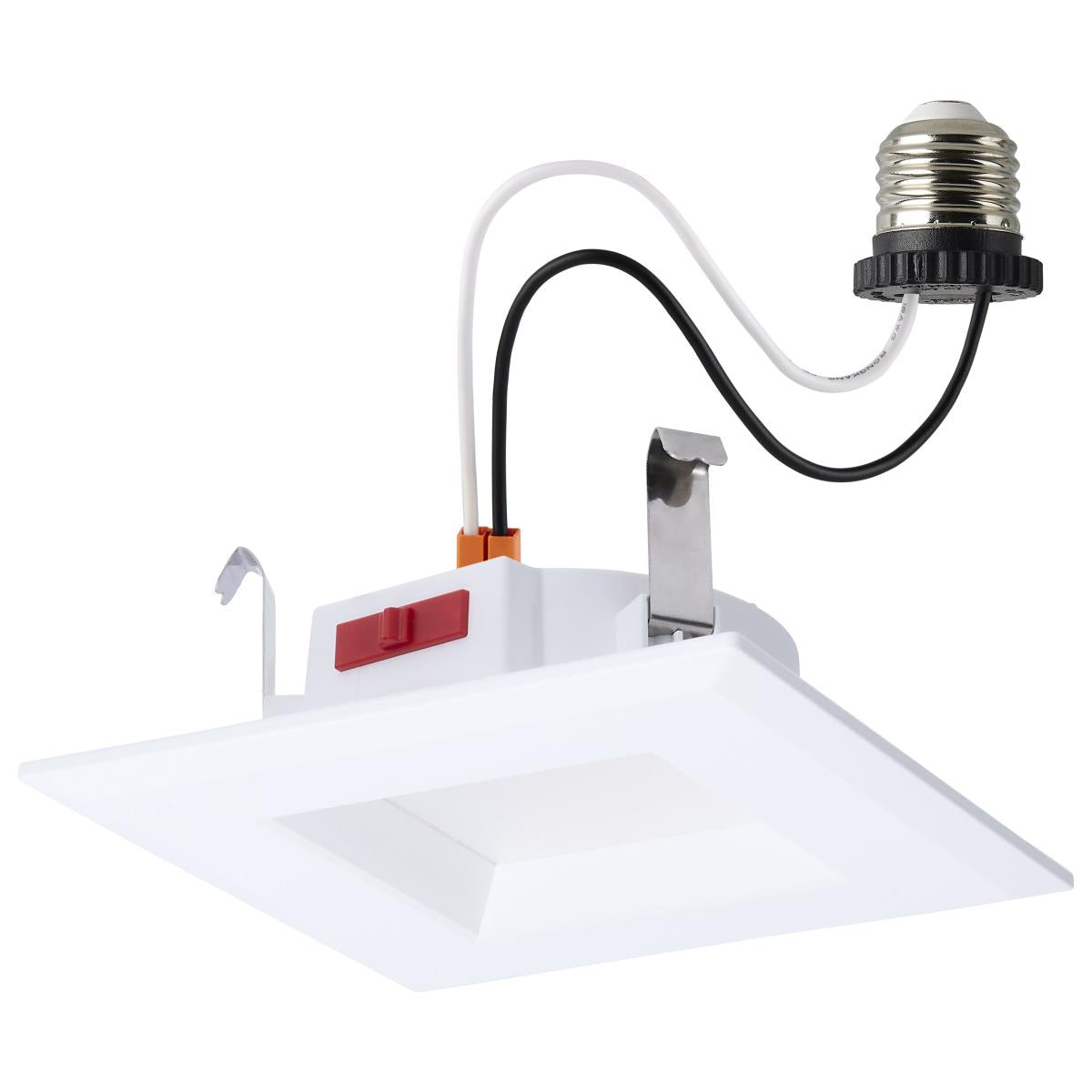 Satco S12601 6WLED/DLR/4/5CCT/E/SQ/WH 6 Watt LED Downlight Retrofit 4 Inch CCT Selectable Square White