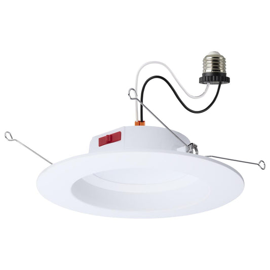Satco S12602 8WLED/DLR/5-6/5CCT/E/RND/WH 8 Watt LED Downlight Retrofit 5-6 Inch CCT Selectable Round White