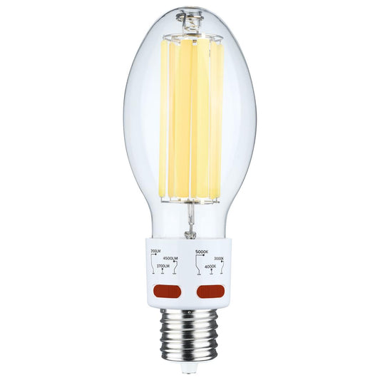 Satco S13195 17/20.5/25 Wattage Selectable LED HID Replacement ED28 3000K/4000K/5000K CCT Selectable Mogul Extended Base Clear 120-277 Range Voltage