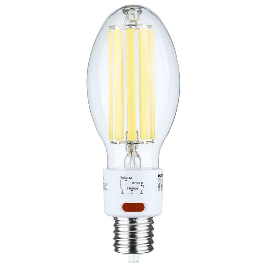 Satco S13196 30/38/45 Wattage Selectable LED HID Replacement ED28 5000K Mogul Extended Base Clear 120-277 Range Voltage