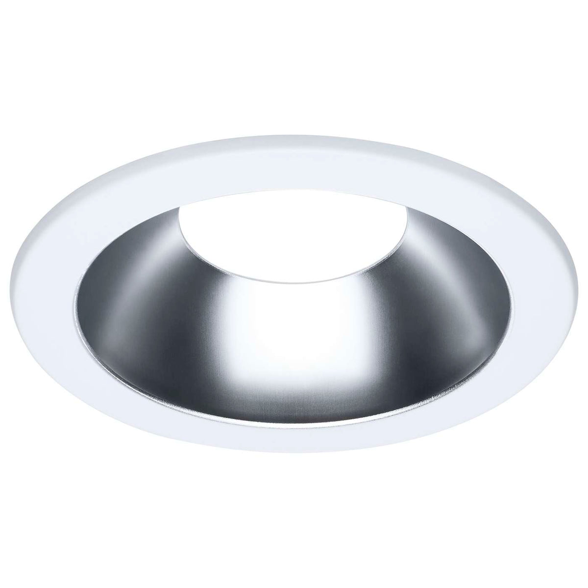 Satco S13525 Performer Series Commercial LED Downlight Trim  6 Inch Round  Matte Clear/White Finish  Compatible with Performer Series S13511