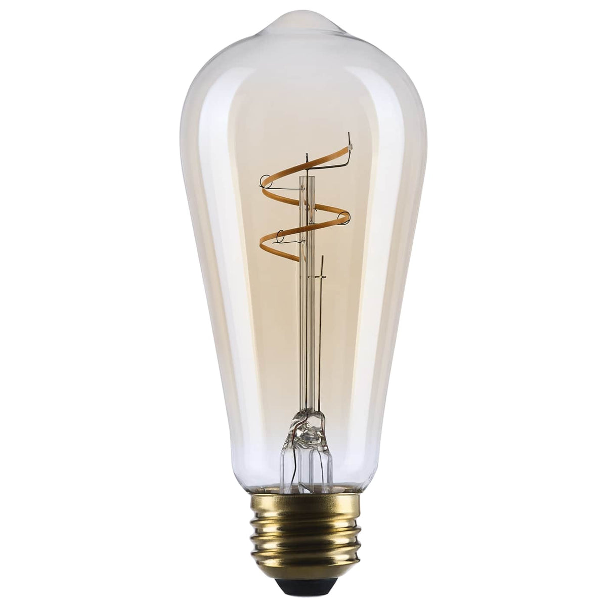 Satco S14206 3.5 Watt ST19 LED  2000K CCT  Medium Base  Clear Glass  Amber Coil Filament  Dimmable  120 Volt