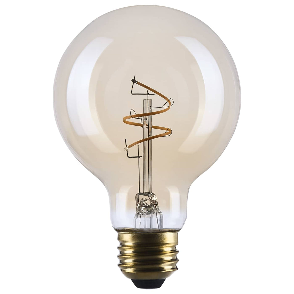 Satco S14210 3.5 Watt G25 LED  2000K CCT  Medium Base  Clear Glass  Amber Coil Filament  Dimmable  120 Volt