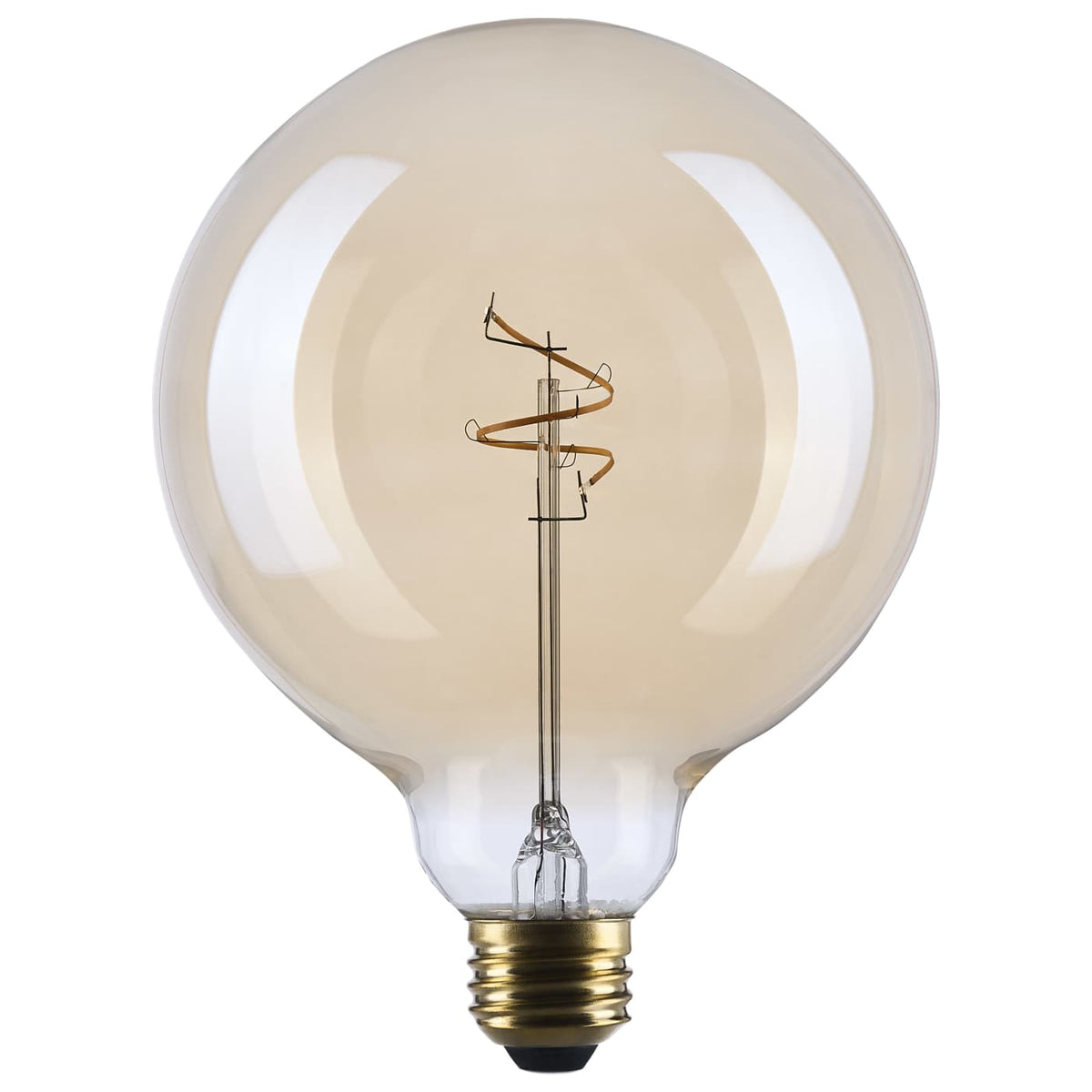 Satco S14214 3.5 Watt G40 LED  2000K CCT  Medium Base  Clear Glass  Amber Coil Filament  Dimmable  120 Volt