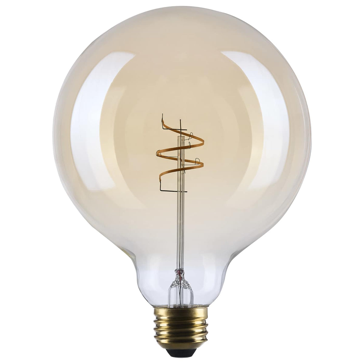 Satco S14215 5.5 Watt G40 LED  2000K CCT  Medium Base  Clear Glass  Amber Coil Filament  Dimmable  120 Volt
