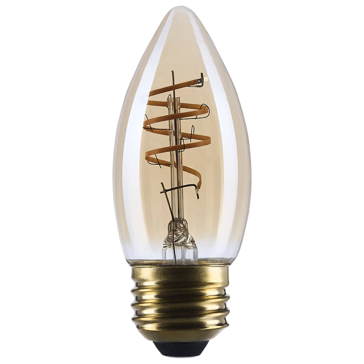 Satco S14223 5.5 Watt C11 LED  2000K CCT  Medium Base  Clear Glass  Amber Coil Filament  Dimmable  120 Volt