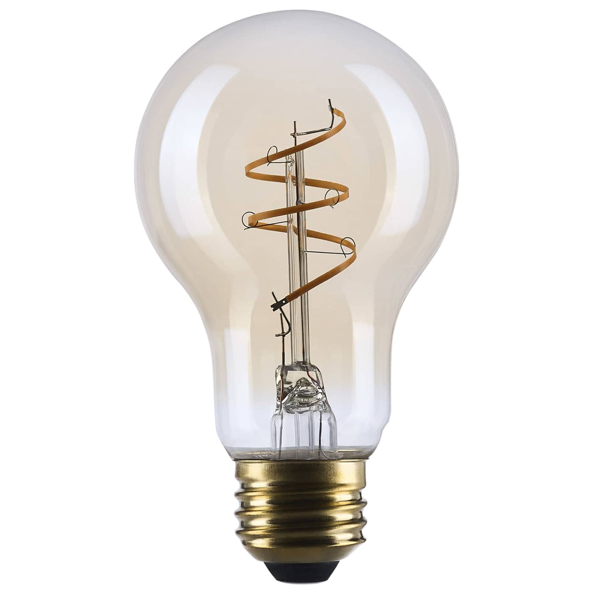 Satco S14227 5.5 Watt A19 LED  2000K CCT  Medium Base  Clear Glass  Amber Coil Filament  Dimmable  120 Volt