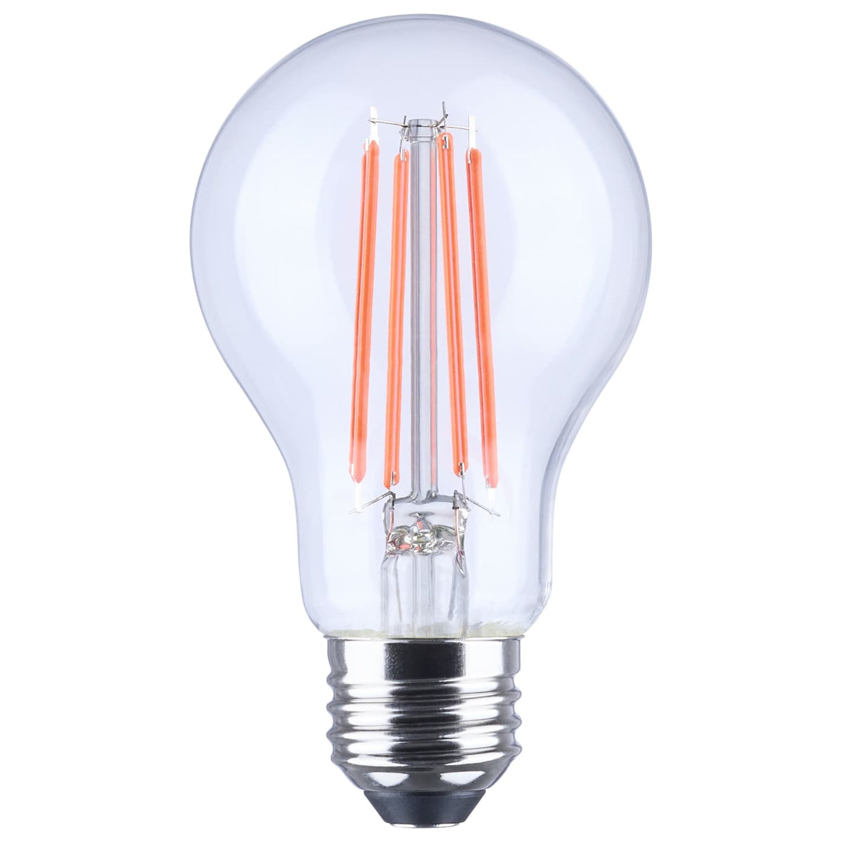 Satco S14384 8 Watt LED A19  Straight Filament  Red Light  Glass  120 Volt  1-Pack