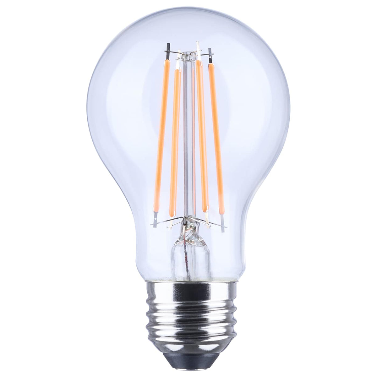 Satco S14385 8 Watt LED A19  Straight Filament  Orange Light  Glass  120 Volt  1-Pack