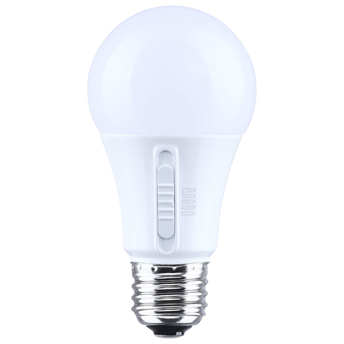 Satco S14407 9 Watt LED A19  27K/3K/35K/4K/5K CCT  Medium Base  Plastic  12-24 Volt AC  12-34 Volt DC  1-Pack