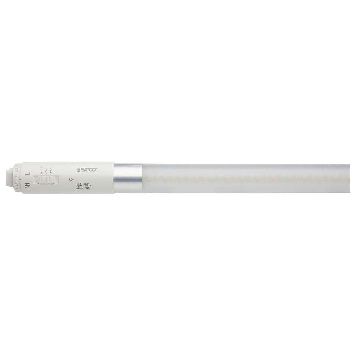 Satco S16432 11 Watt T8 LED CCT Selectable 120-277 Volt Single or Double Ended Type B Ballast Bypass