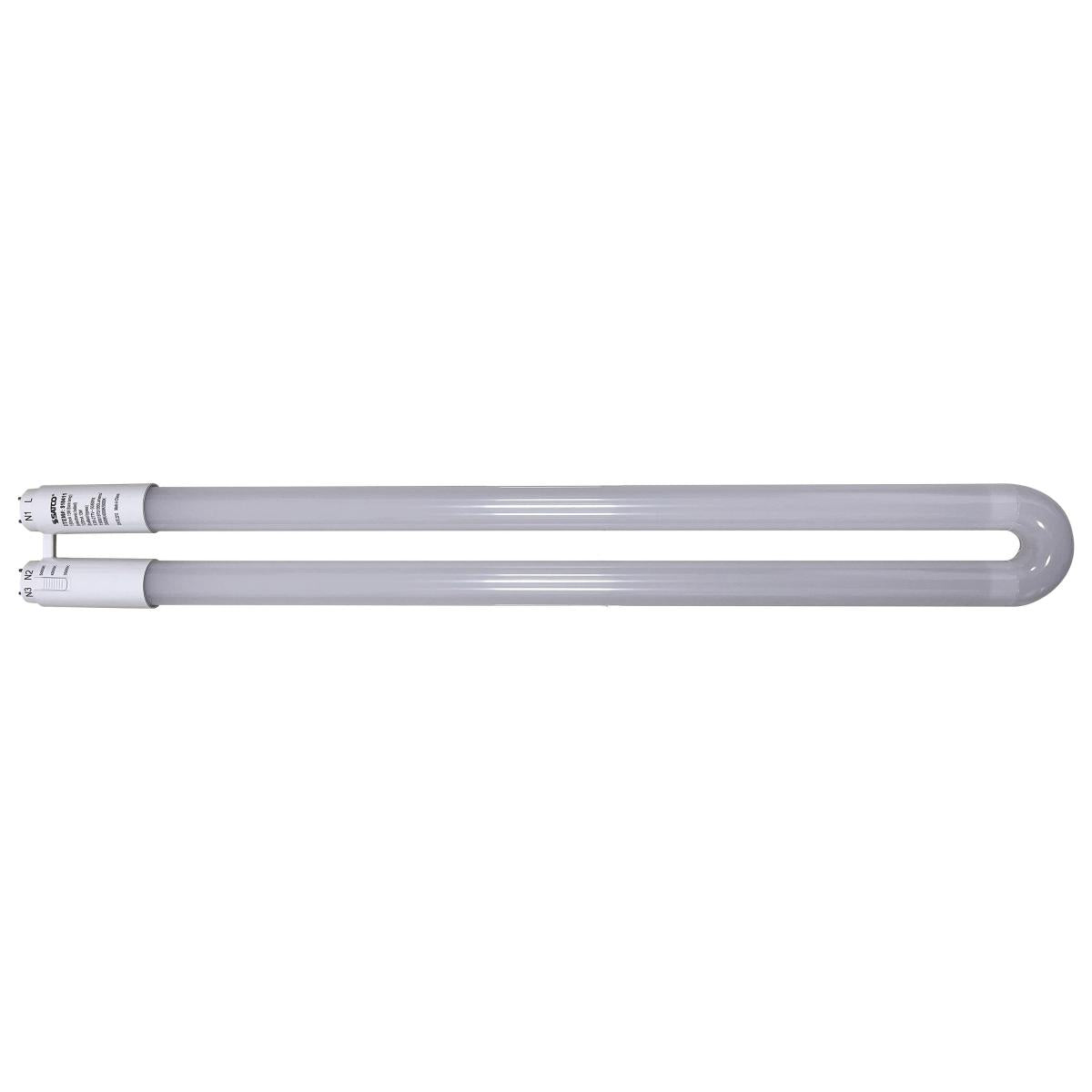 Satco S18411 13 Watt T8 U-BEND LED 50000 Hours Medium Bi Pin Base CCT Selectable Type A/B White Finish 120-277 Volt