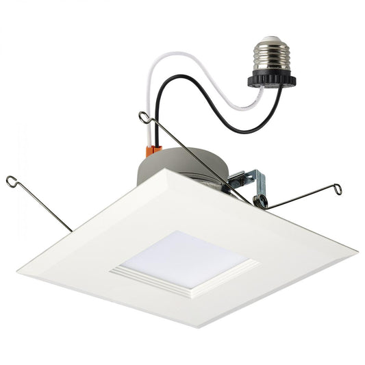 Satco S18803 LED Retrofit Downlight 7.5/10.5/14.5 Wattage Selectable CCT and Lumens Selectable 120 Volt ColorQuick and PowerQuick Technology Square White Finish