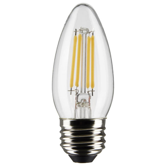 Satco S21834 4 Watt B11 LED Clear Medium Base 2700K 350 Lumens 120 Volt 2-Pack