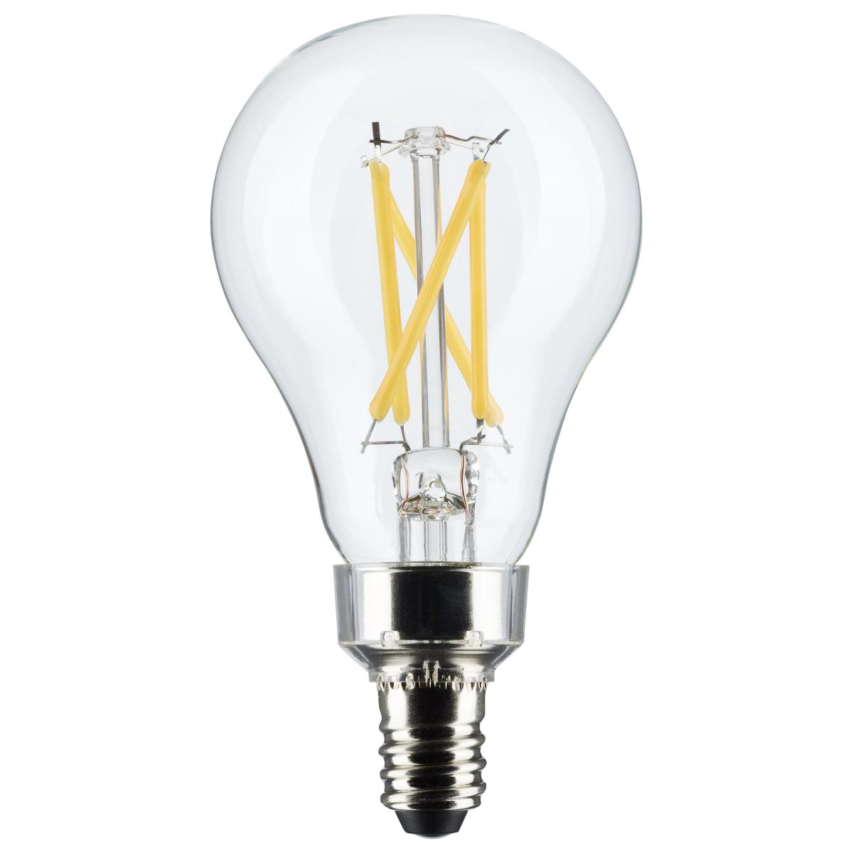 Satco S21871 5.5 Watt A15 LED Clear Candelabra Base 2700K 450 Lumens 2-Pack