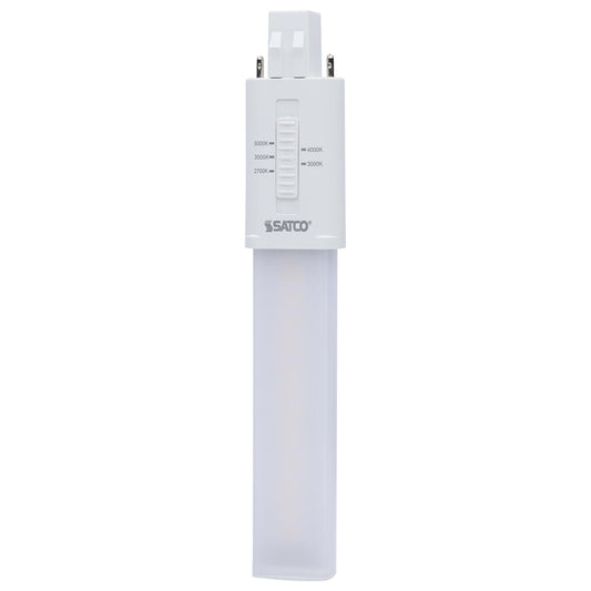 Satco S28730 6W/LED/CFL/5CCT/GX23/BP 6WLED PL 2-PIN GX23 27K/30K/35K/40K/50K CCT 120-277 Volt Ballast Bypass