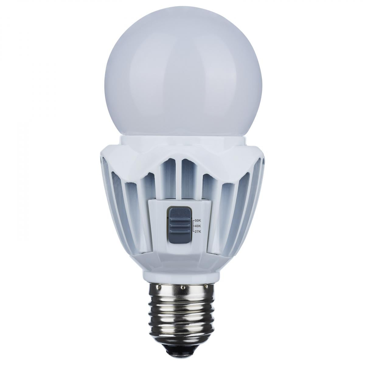 Satco S28735 15 Watt LED A21 High Lumen Output 27K/40K/50K CCT Selectable Medium Base White Finish 120V-277V