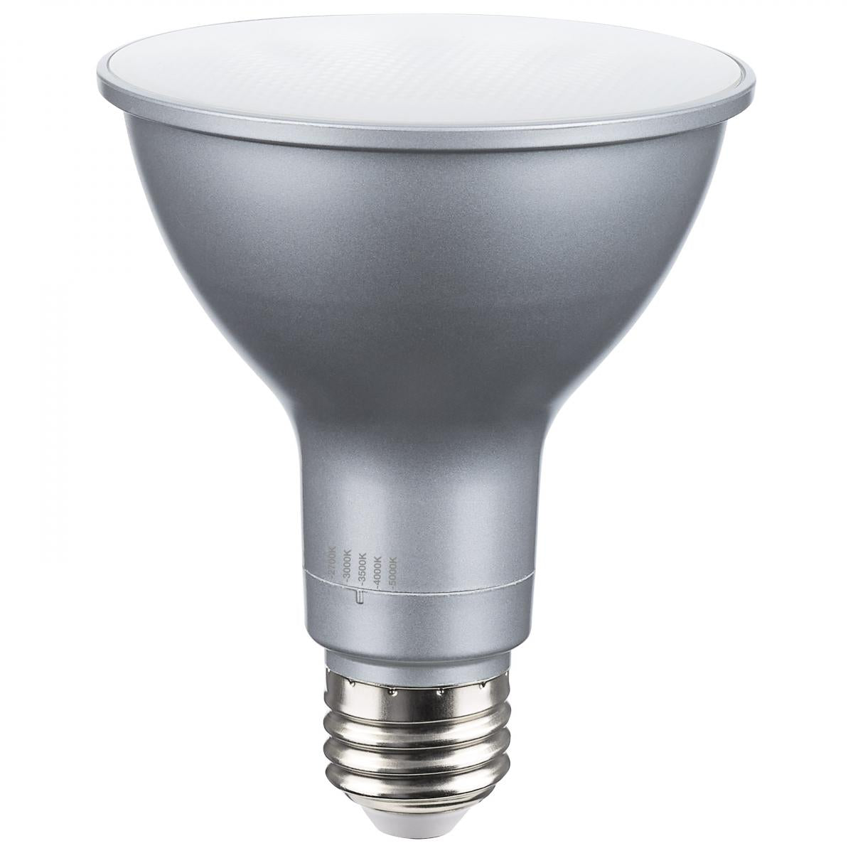 Satco S39764 15PAR30/5CCT/HL/120-277/ND 15 Watt PAR30LN High Lumen LED Long Neck 27K/30K/35K/40K/50K CCT Selectable Medium Base 120-277 Volt