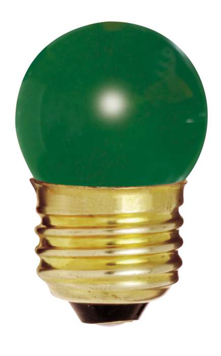 Satco S3609 7-1/2S11/G 7.5 Watt 120 Volt S11 Medium Base Ceramic Green Incandescent