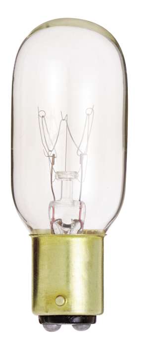 Satco S4719 15T7/DC 15 Watt 130 Volt T7 Double Contact Bayonet Base Clear Incandescent Light Bulb