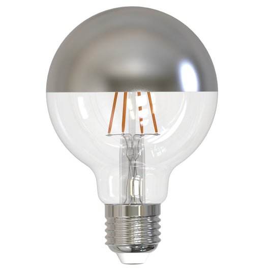 Bulbrite 776870 LED5G25/27K/FIL/HM/3 5W LED G25 2700K FILAMENT HALF MIRROR E26 FULLY COMPATIBLE DIMMING