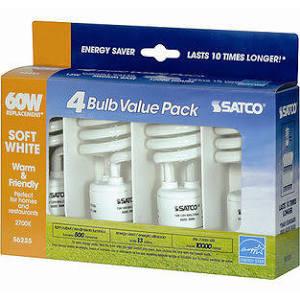 Replacement for Satco S6238 13T2/E26/3500K/120V 13W T2 E26 3500K - 4 PACK - LED ONLY