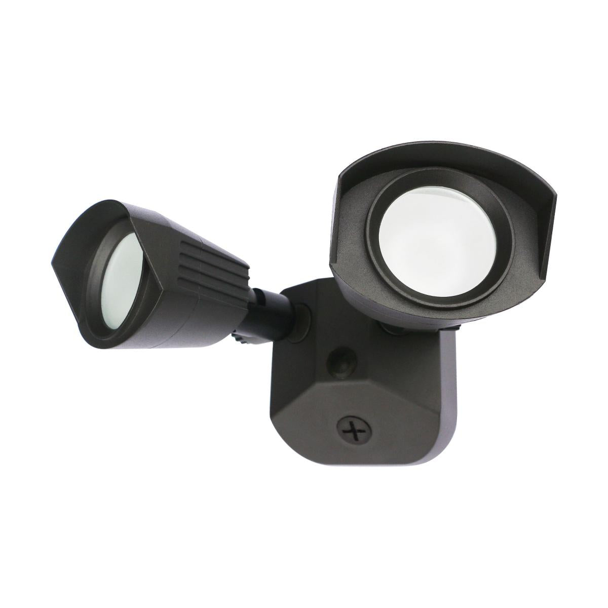 Satco 65-218 LED Security Light; Dual Head; Bronze Finish; 4000K
