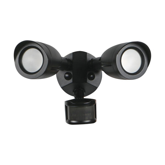 Satco 65-715 LED Security Light Dual Head Motion Sensor Included Black Finish 3000K