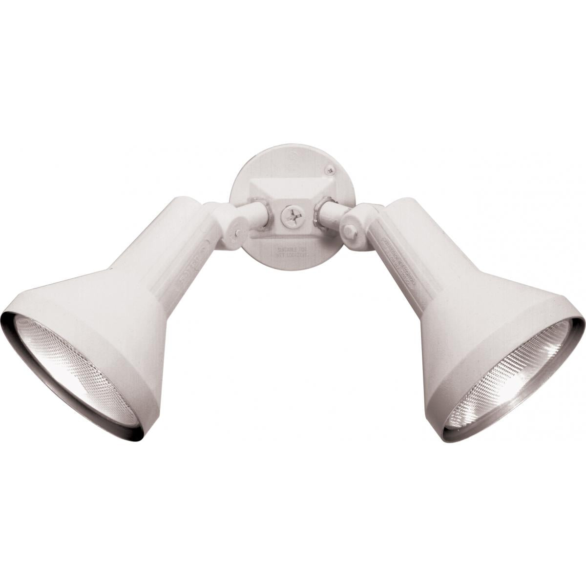 Satco 77-488 2 Light - 15" - Flood Light Exterior - PAR38 with Adjustable Swivel - White Finish