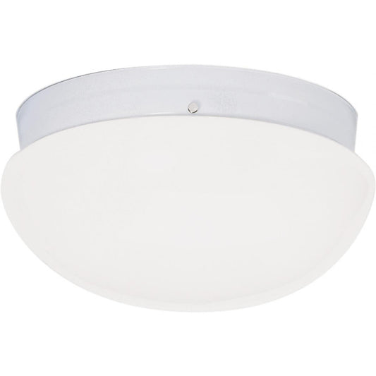Satco 77-987 2 Light - 12" Flush with White Glass - White Finish