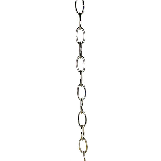 Satco 79-460 8 Ga. Chain Nickel Finish 1 yd. Len 11/2 in. Link Len 7/8 in. Link Wid 1/8 in. Thick 100 yd./Ctn 35lbs Max