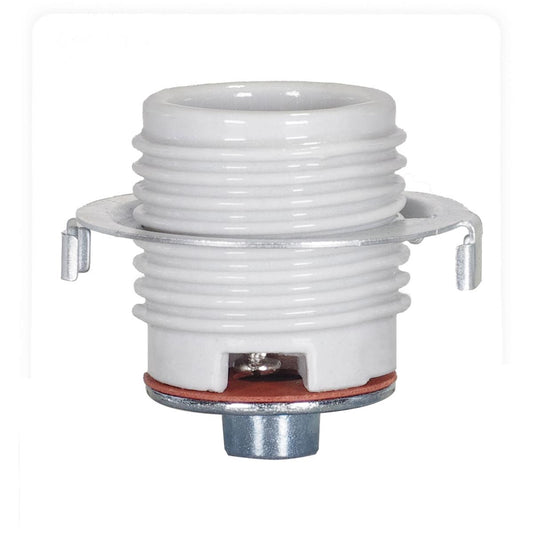Satco 80-1073 Keyless Threaded Porcelain Socket With Cap And Ring 1/8 IPS CSSNP Screw Shell Glazed 660W 250V 200 Bulk Master