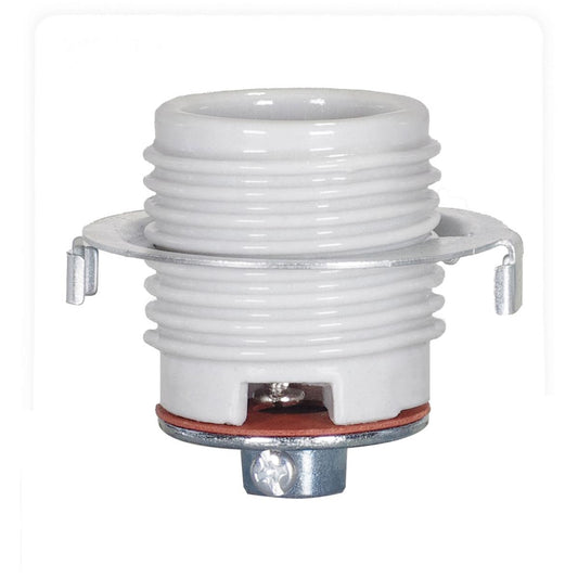 Satco 80-1075 Keyless Threaded Porcelain Socket With Cap And Ring 1/4 IPS CSSNP Screw Shell Glazed 660W 250V 200/10 Master