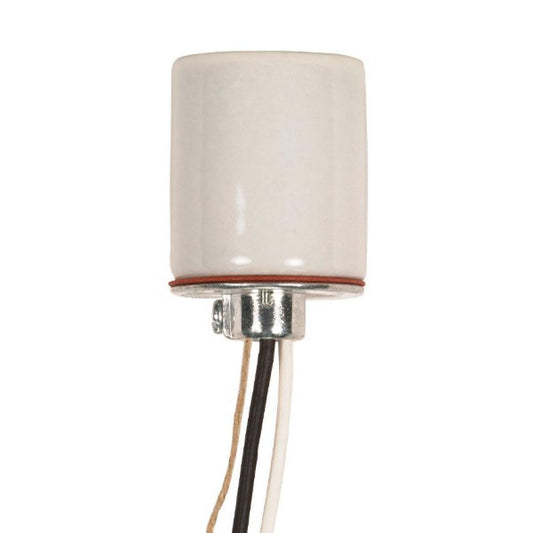 Satco 80-1113 Keyless Porcelain Socket 1/4 IPS Cap With Set Screw 20 in. AWM B/W 150C W/ Grid CSSNP Screw Shell Glazed 660W 250V