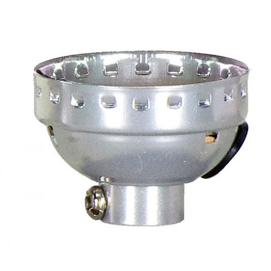 Satco 80-1217 Aluminum Cap With Paper Liner 1/8 IP With Set Screw Nickel Finish