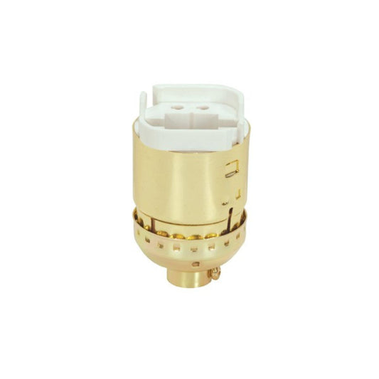 Satco 80-1228 Lampholder Fluorescent 4-Pin Lampholder 13W Brite Gilt Socket With Fluorescent GX24q And GX24q-1 1-1/4" Height 75W 600V