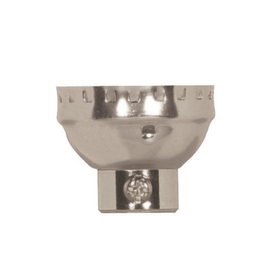 Satco 80-1290 3 Piece Solid Brass Cap With Paper Liner Polished Nickel Finish 1/4 IP With Set Screw