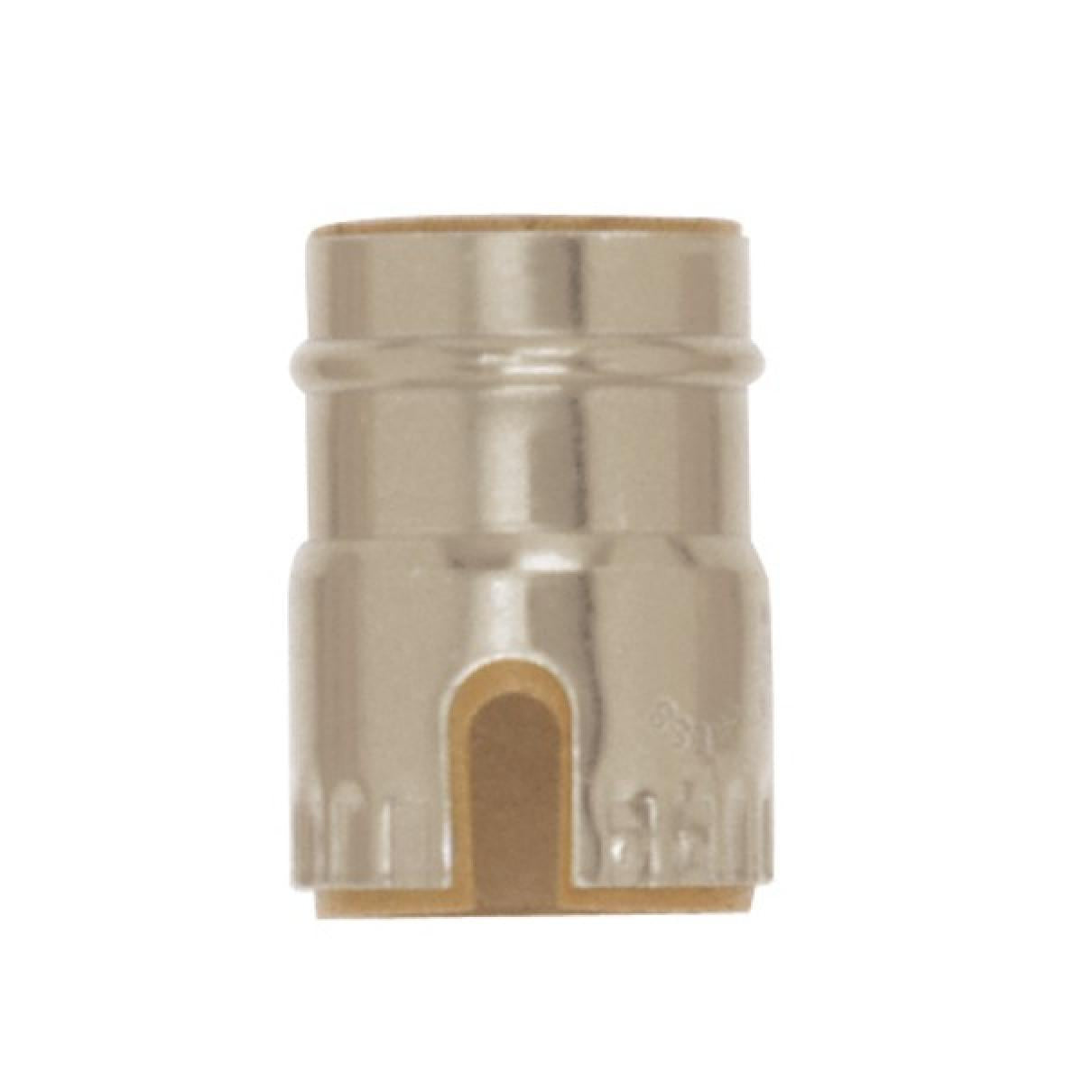 Satco 80-1351 3 Piece Solid Brass Cap With Paper Liner Polished Nickel Finish Pull Chain/Turn Knob