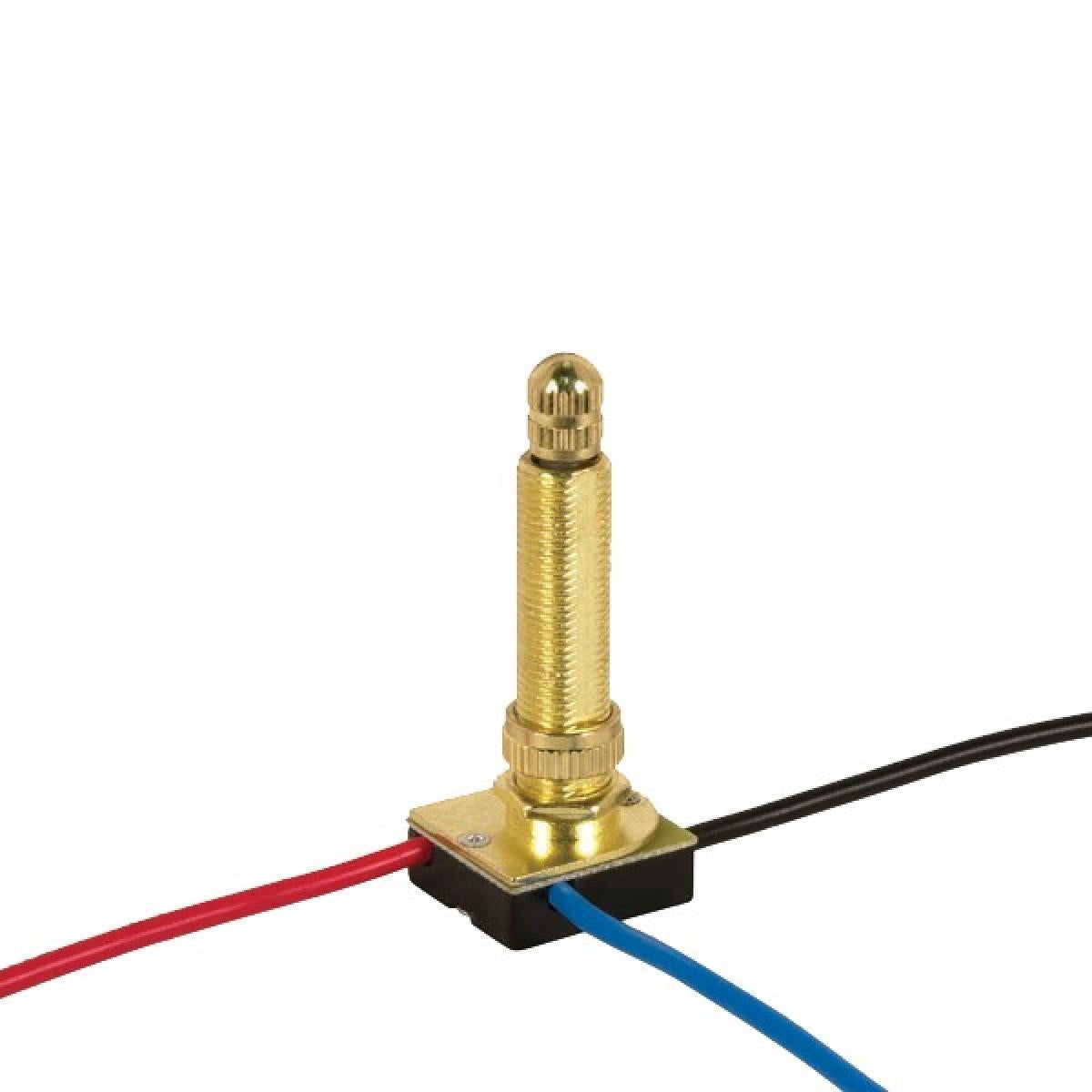 Satco 80-1415 3-Way Metal Rotary Switch, Metal Bushing, 2 Circuit, 4 Position(L-1, L-2, L1-2, Off). Rated: 6A-125V, 3A-250V