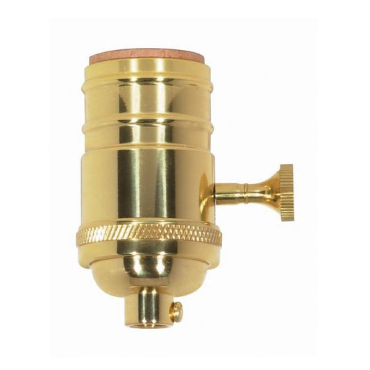 Satco 80-1430 3 Terminal (2 Circuit) Turn Knob Socket w/Matching Finish Removable Knob