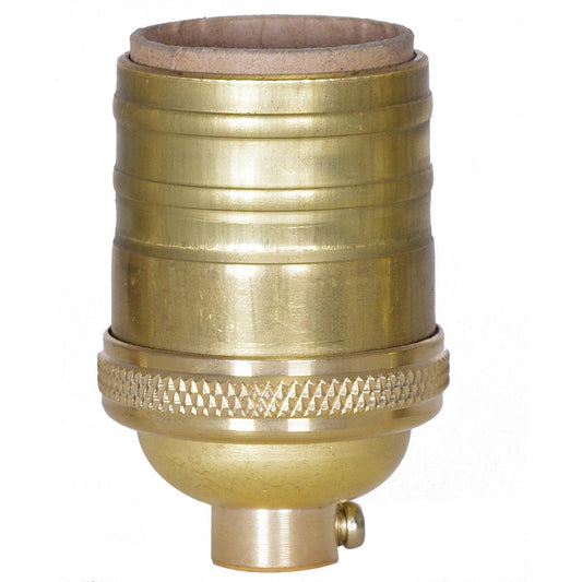 Satco 80-1434 Short Keyless Socket 1/8 IPS 4 Piece Stamped Solid Brass Unfinished 660W 250V