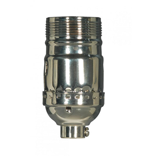 Satco 80-1447 Standard Keyless Socket 1/8 IPS 3 Piece Stamped Solid Brass Polished Nickel Finish 660W 250V