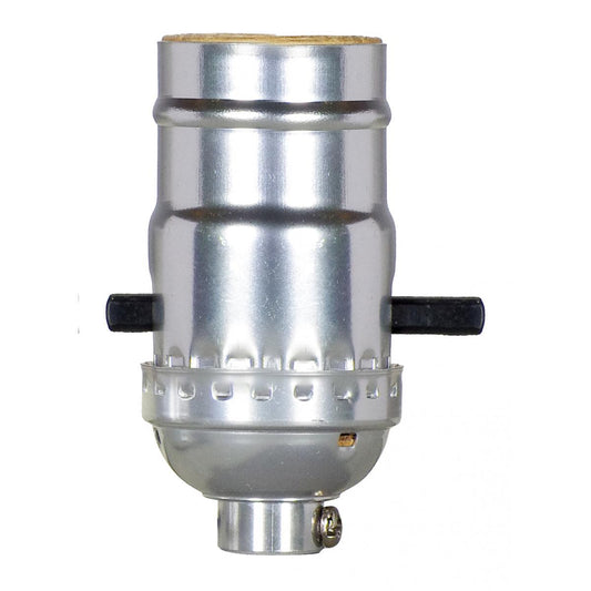 Satco 80-1527 On-Off Push Thru Socket 1/8 IPS Aluminum Nickel Finish 660W 250V With Set Screw