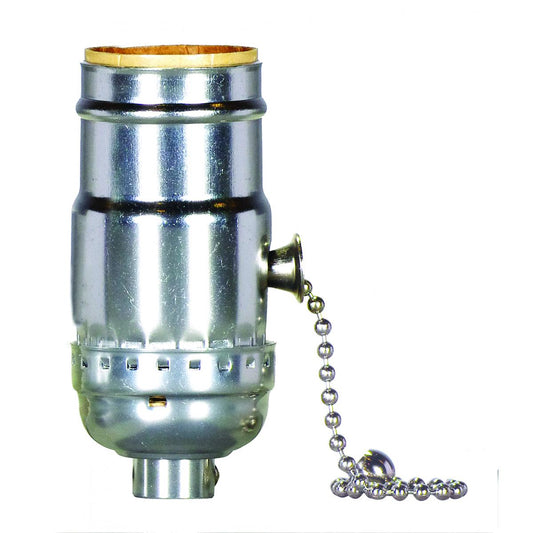 Satco 80-1673 3 Position Pull Chain Socket w/Diode Low - Medium - High - Off For Standard A Type Household Bulb