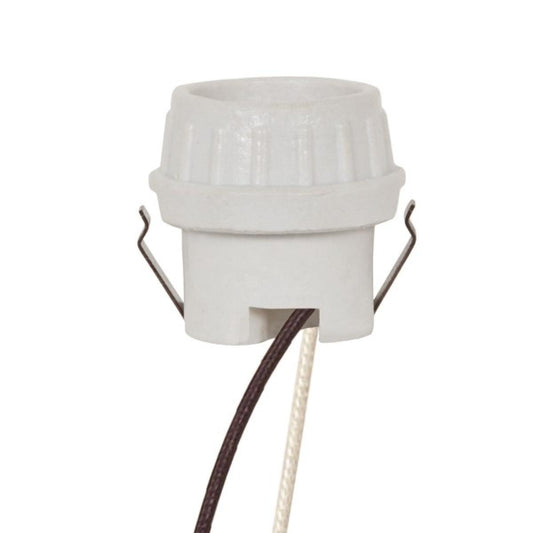 Satco 80-1674 Keyless Porcelain Snap-In Bracket Socket For 4KV No Spring Contact Unglazed 660W 600V