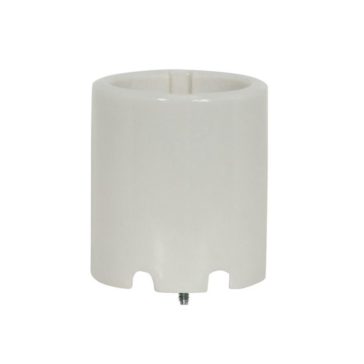 Satco 80-1681 Keyless Porcelain Socket w/Spring Center Contact & Reinforced Screw Shell w/Washers (w/2 6-32 Screws)